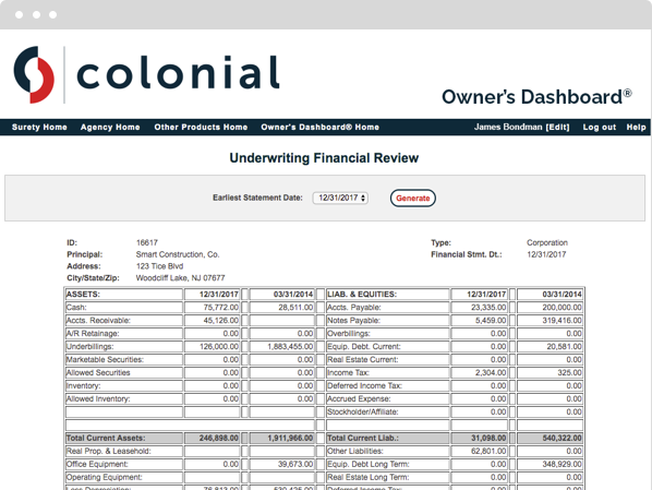 See your underwriting financial review